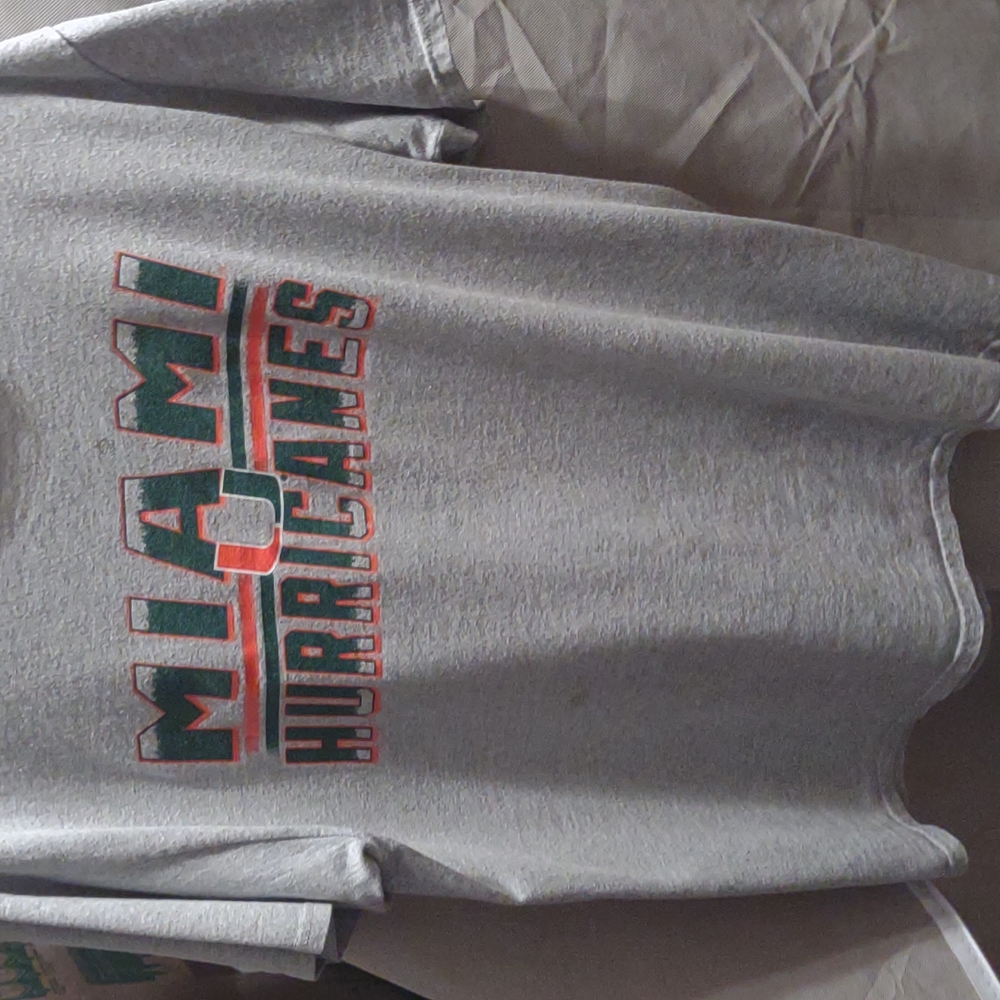 Russell large grey Miami hurricanes T-shirt